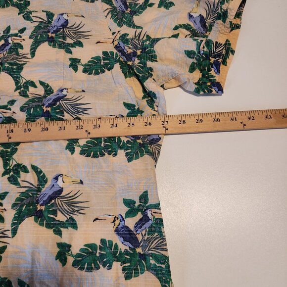 Caribbean Hawaiian Shirt Short Sleeve Tropical Toucans Birds Floral Mens XXL 2XL - Picture 11 of 12